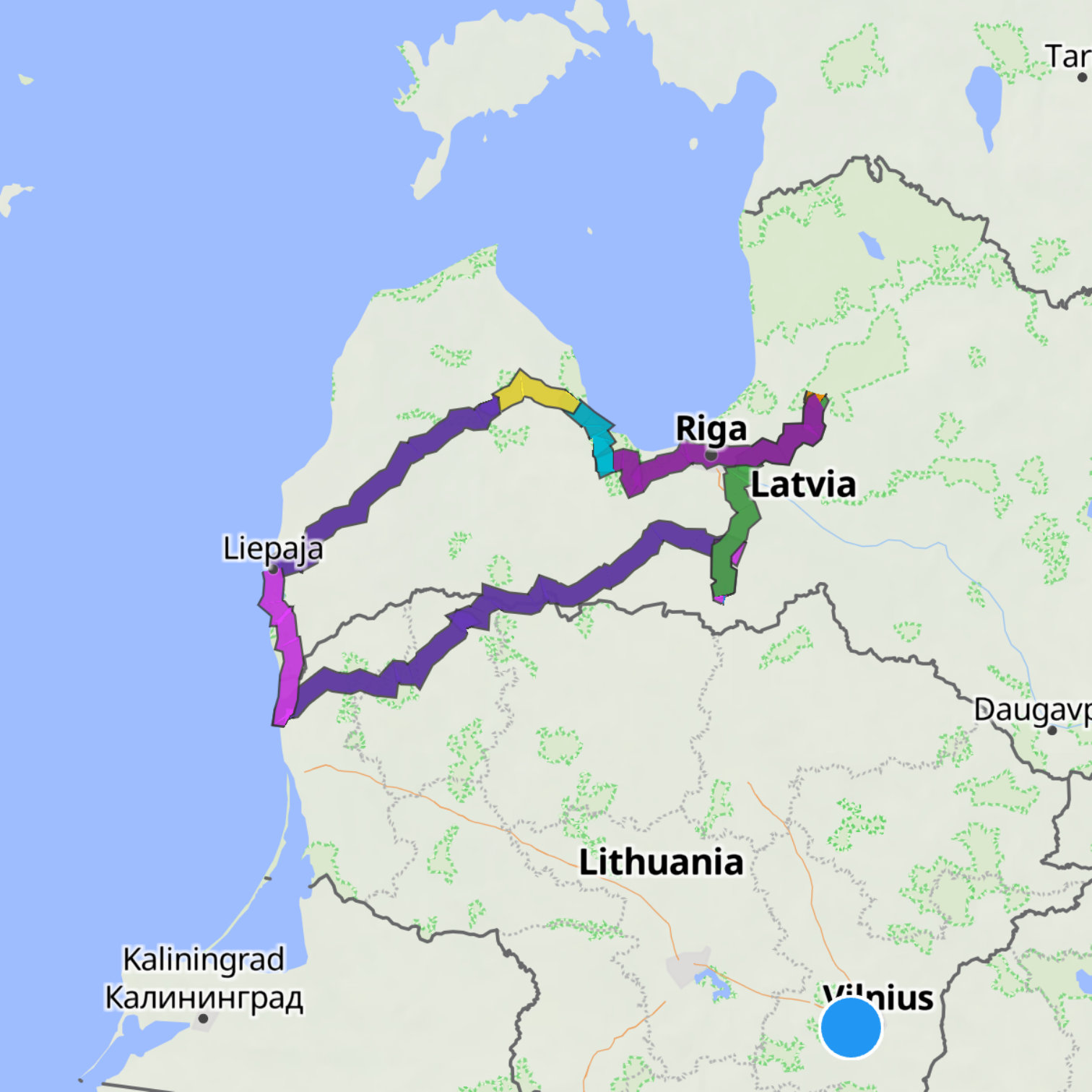 Map itinerary