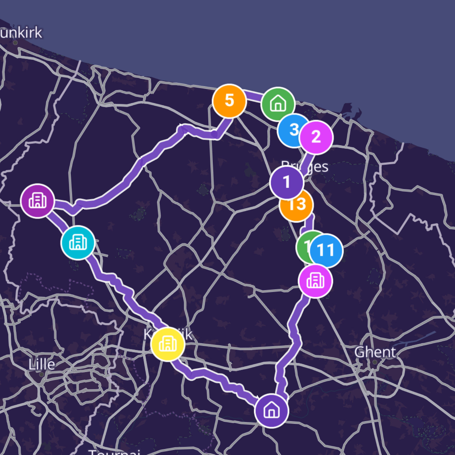 Map itinerary