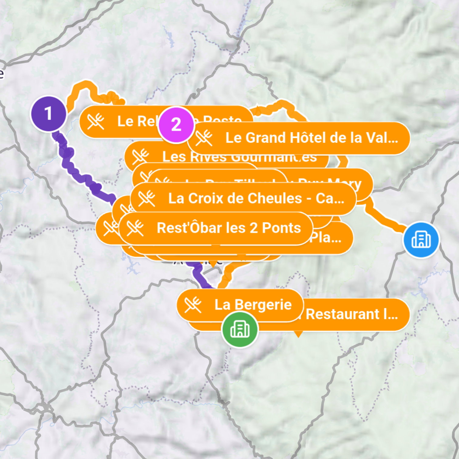 Map itinerary