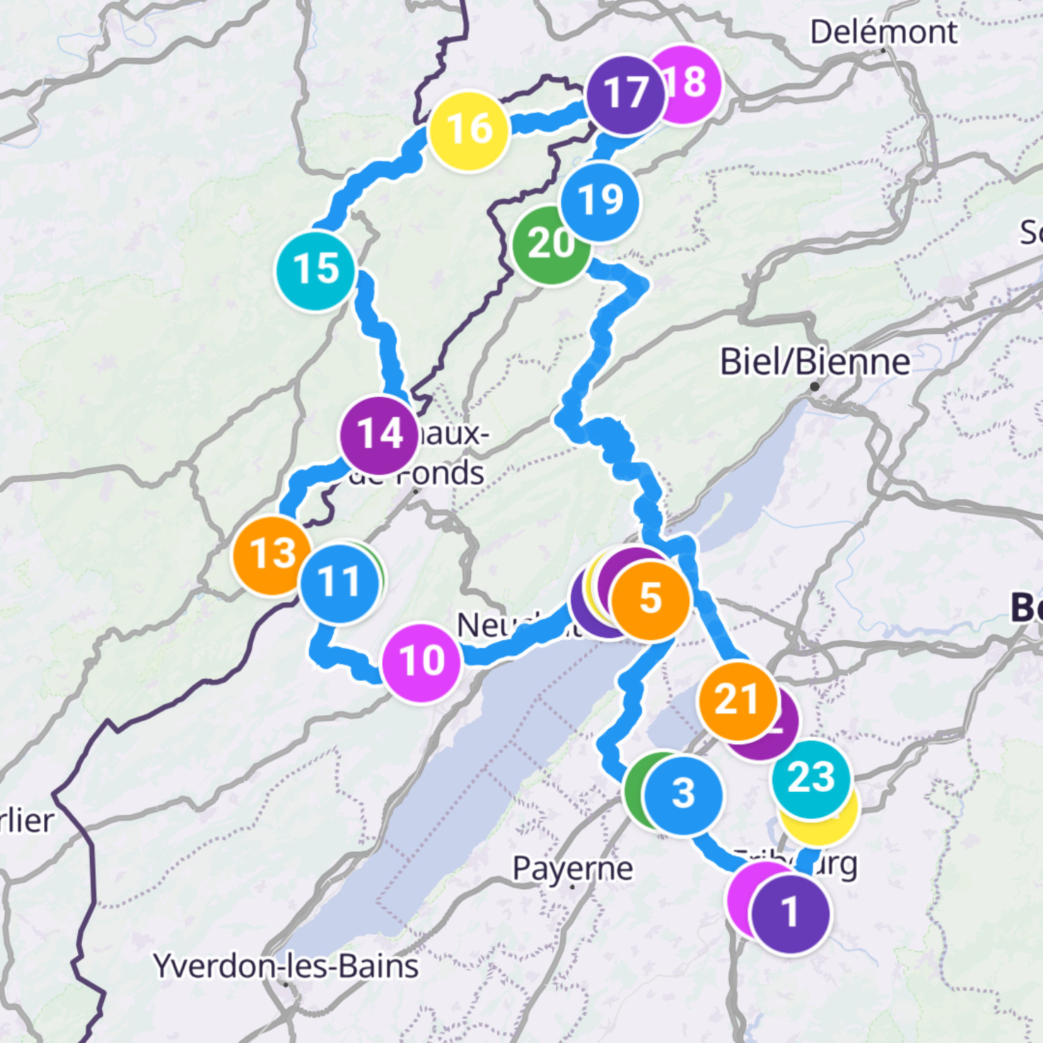Map itinerary