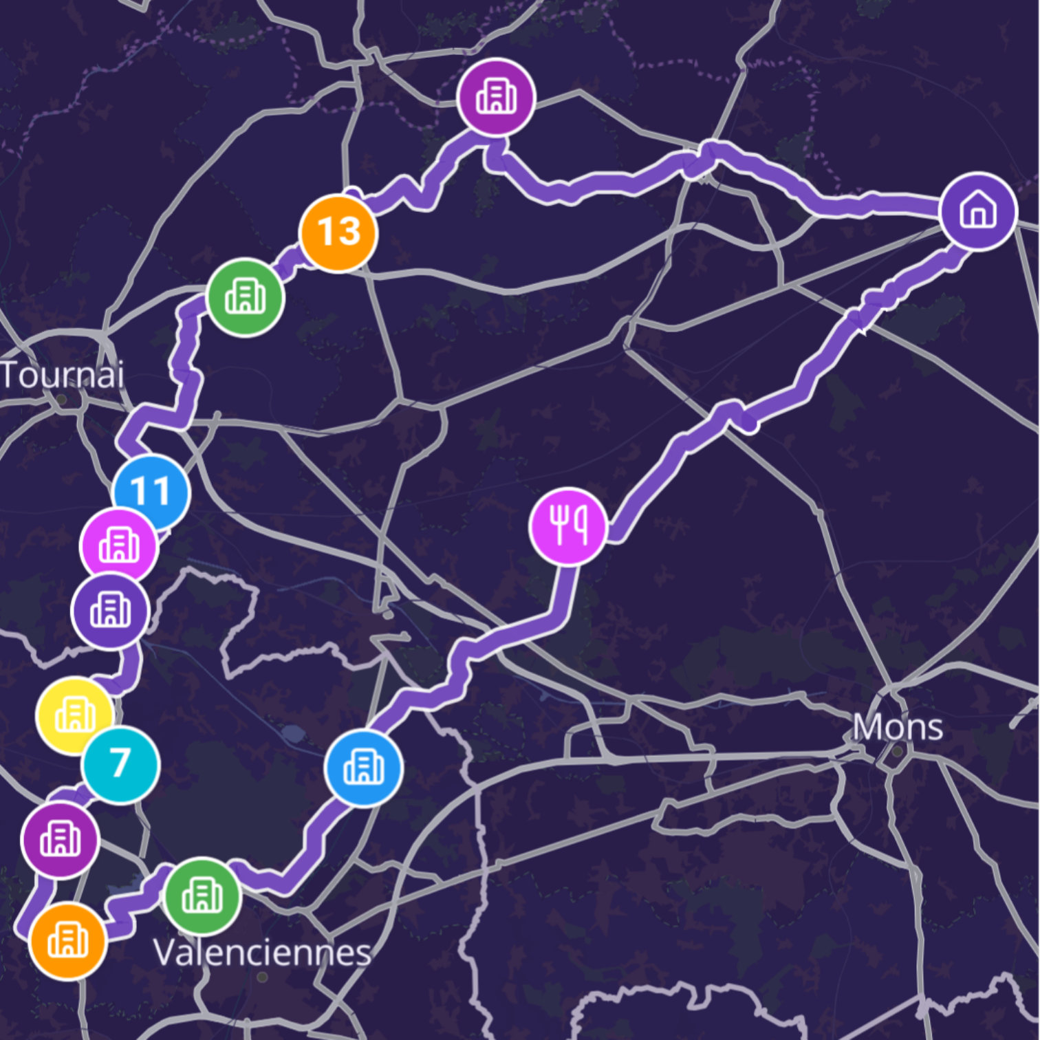 Map itinerary
