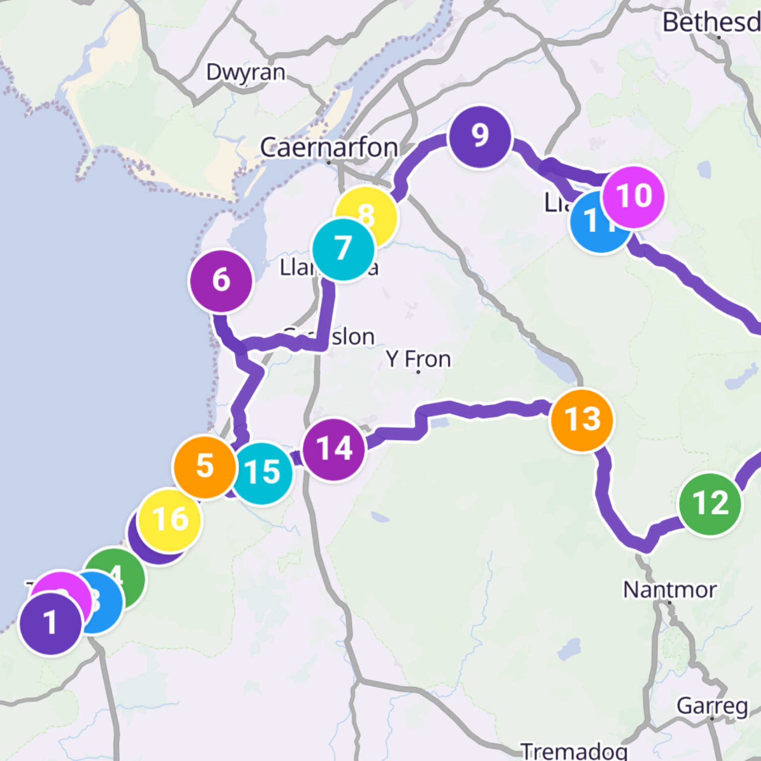 Map itinerary