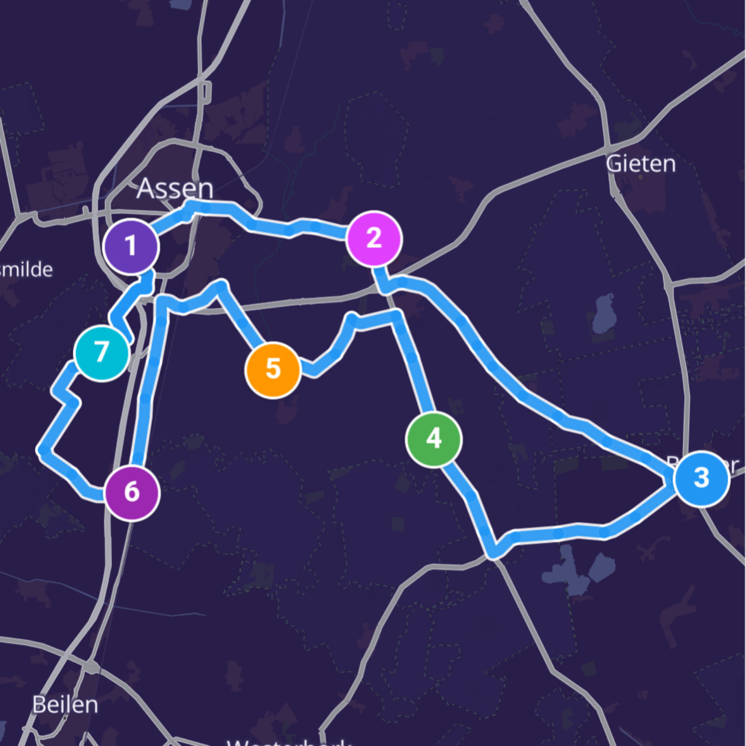 Map itinerary