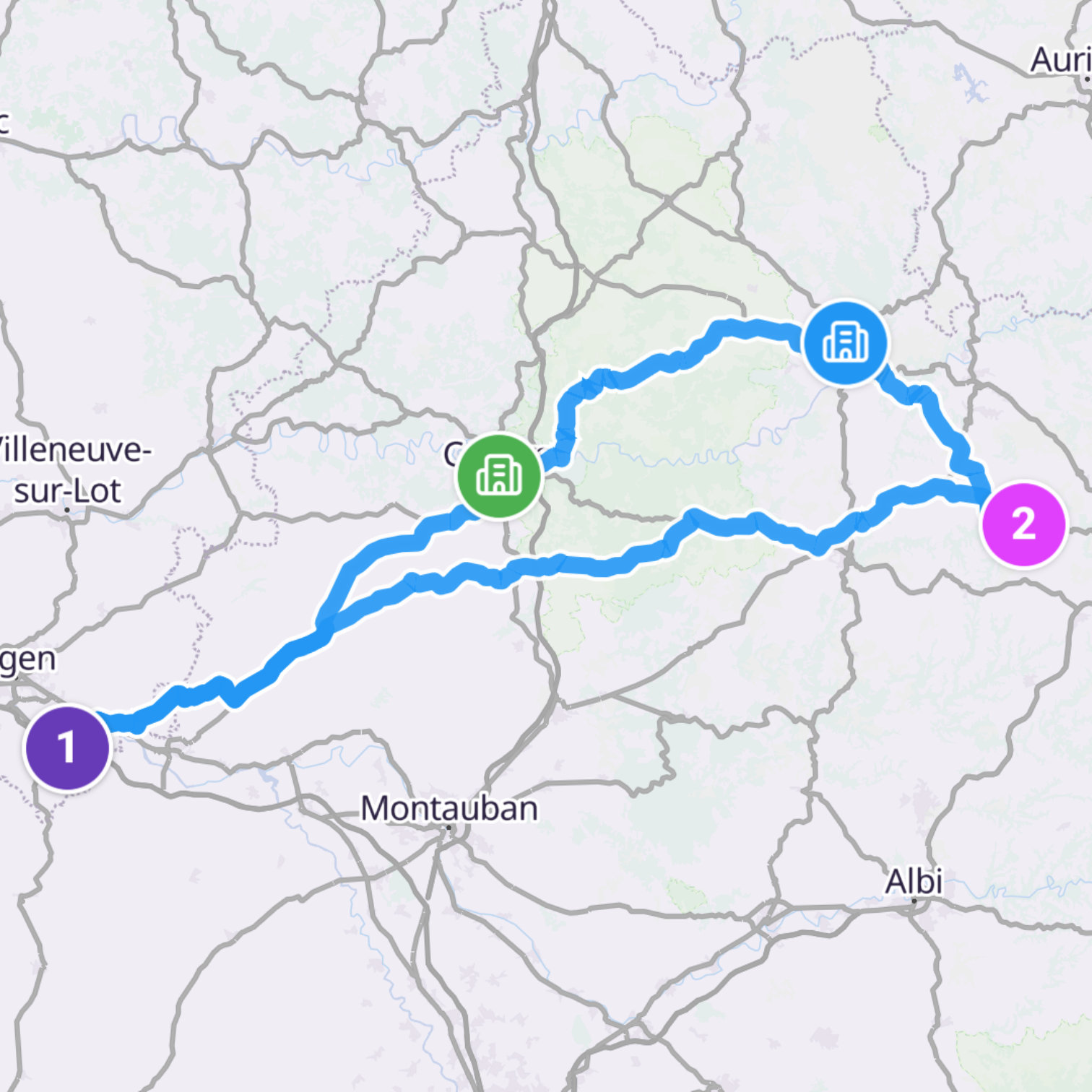 Map itinerary