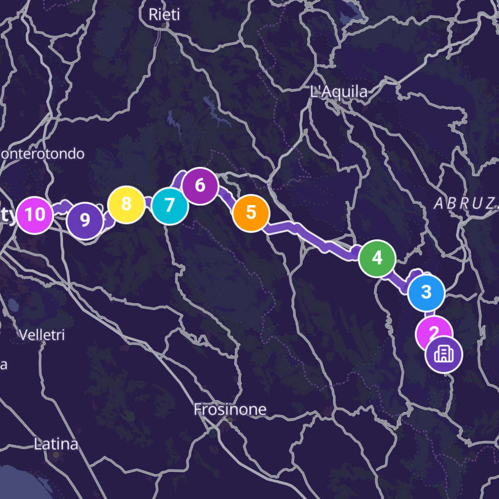 Map itinerary