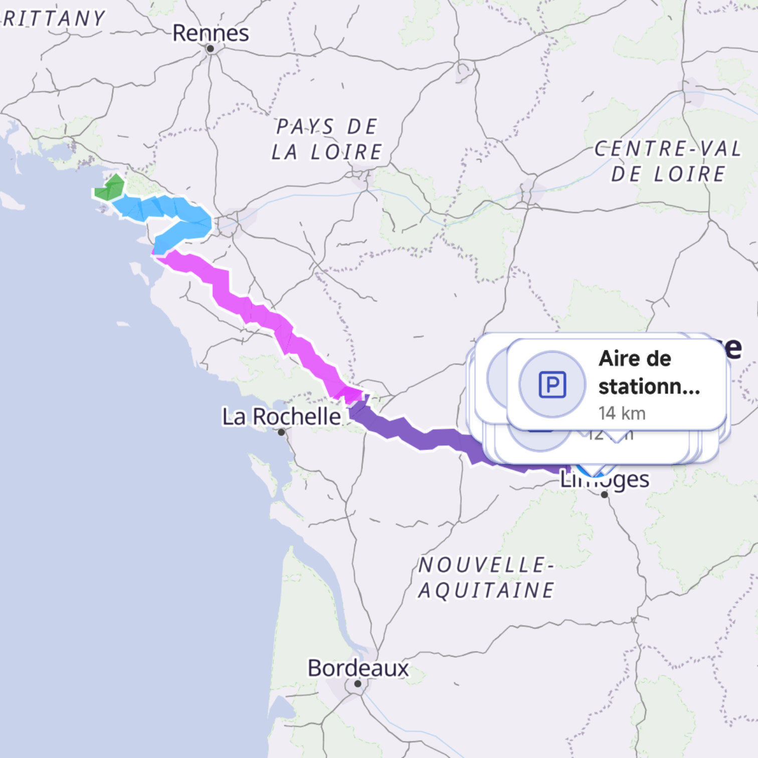 Map itinerary
