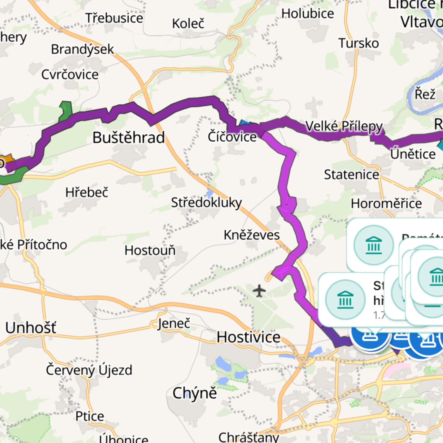Map itinerary