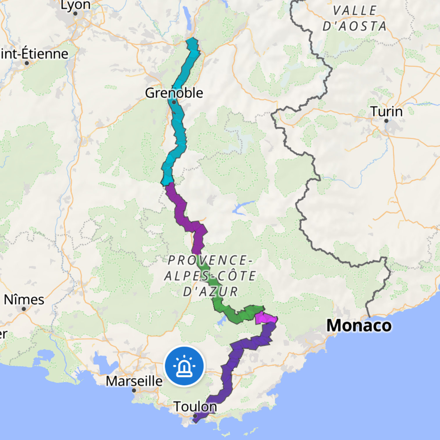 Map itinerary