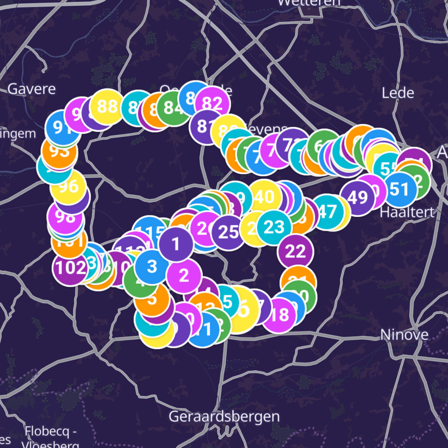 Map itinerary