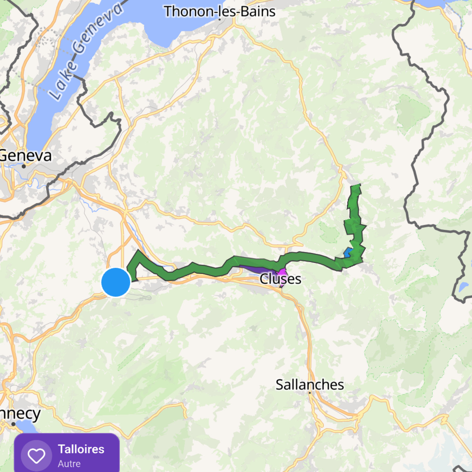 Map itinerary