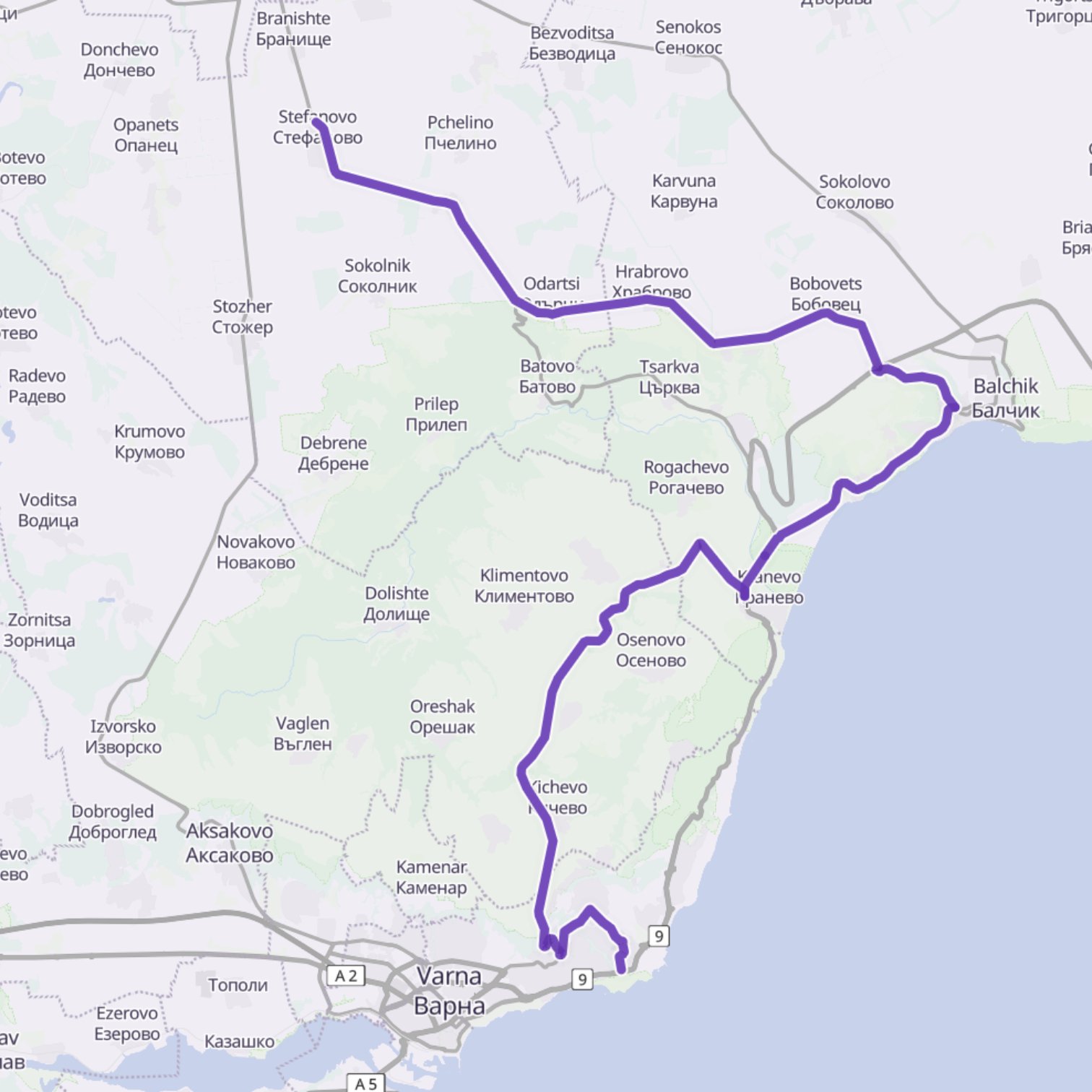 Map itinerary