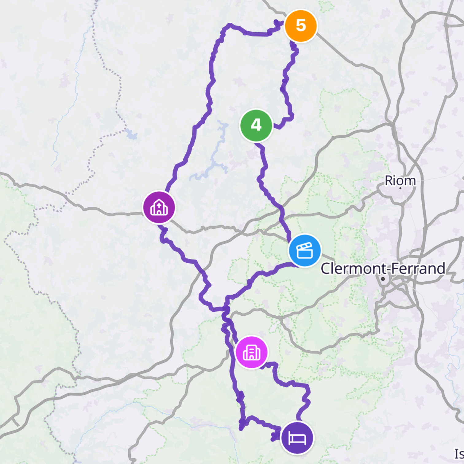 Map itinerary