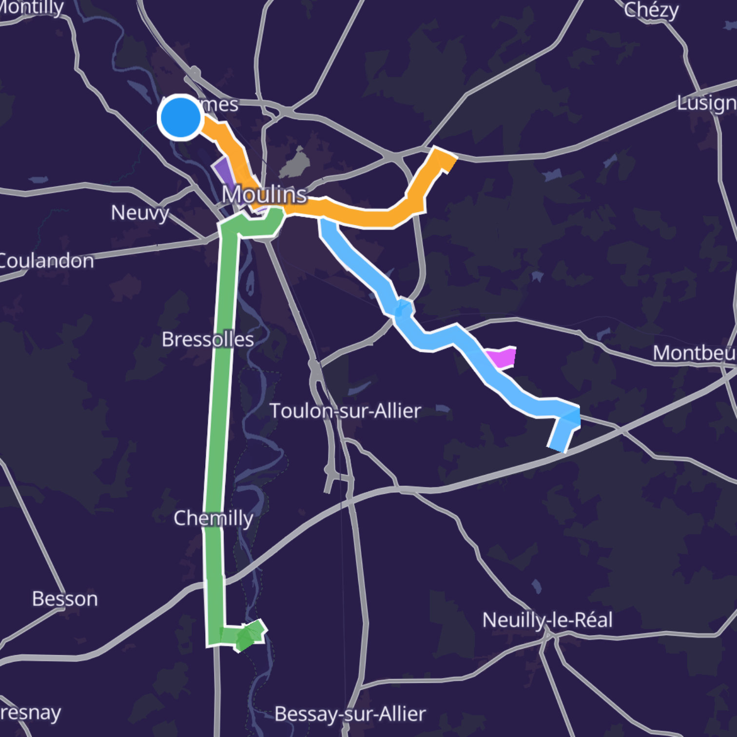 Map itinerary