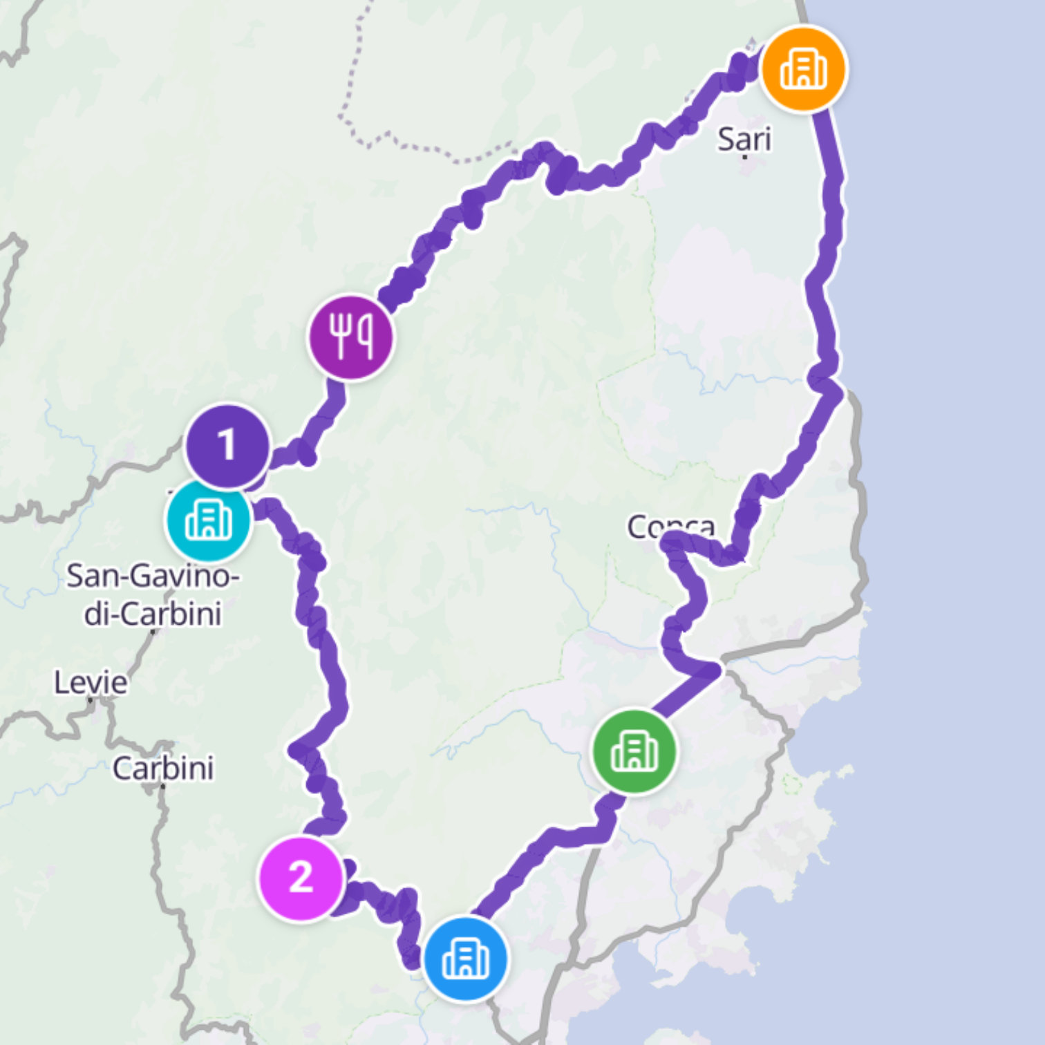 Map itinerary