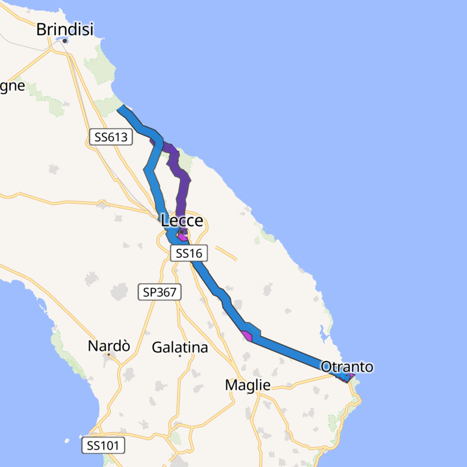 Map itinerary