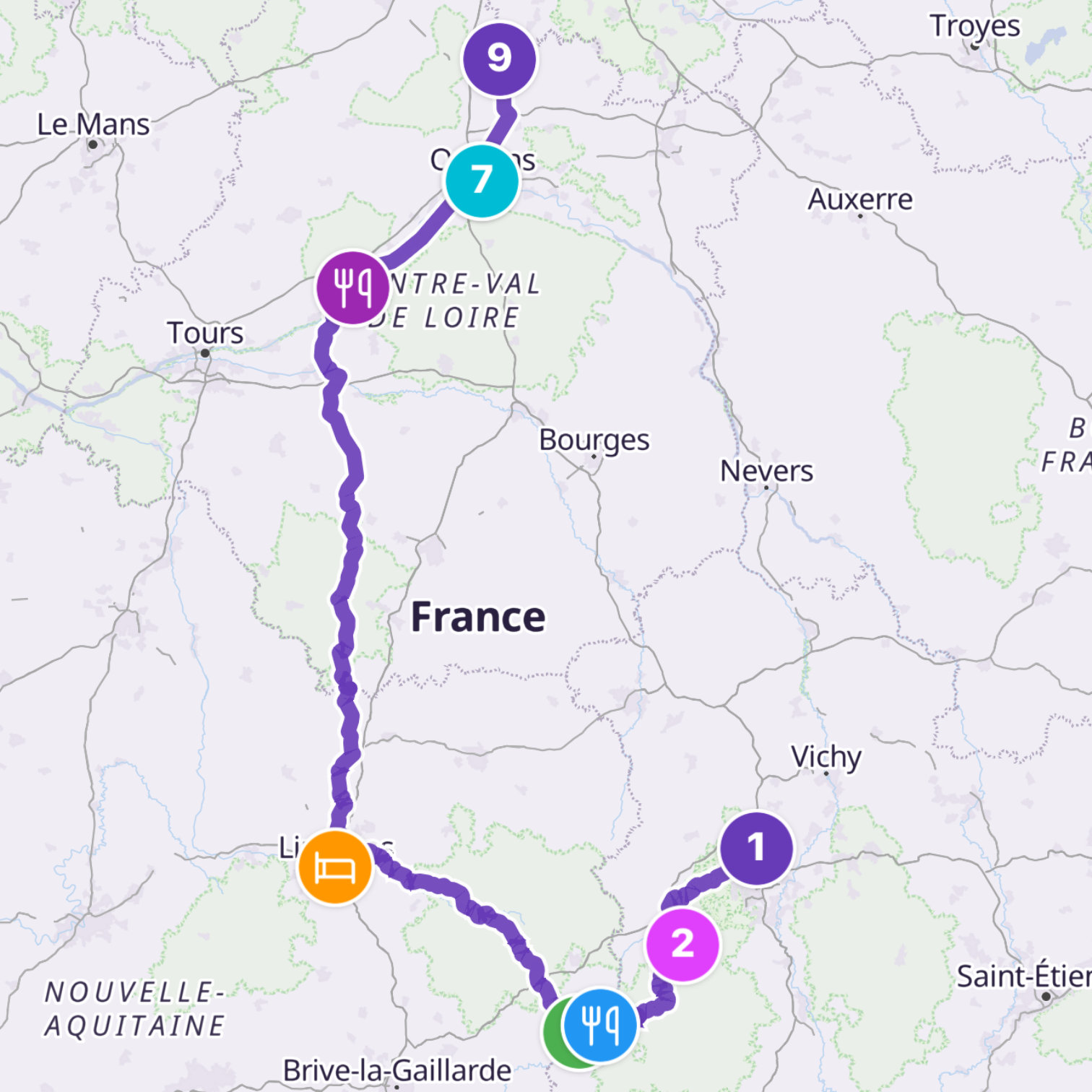 Map itinerary