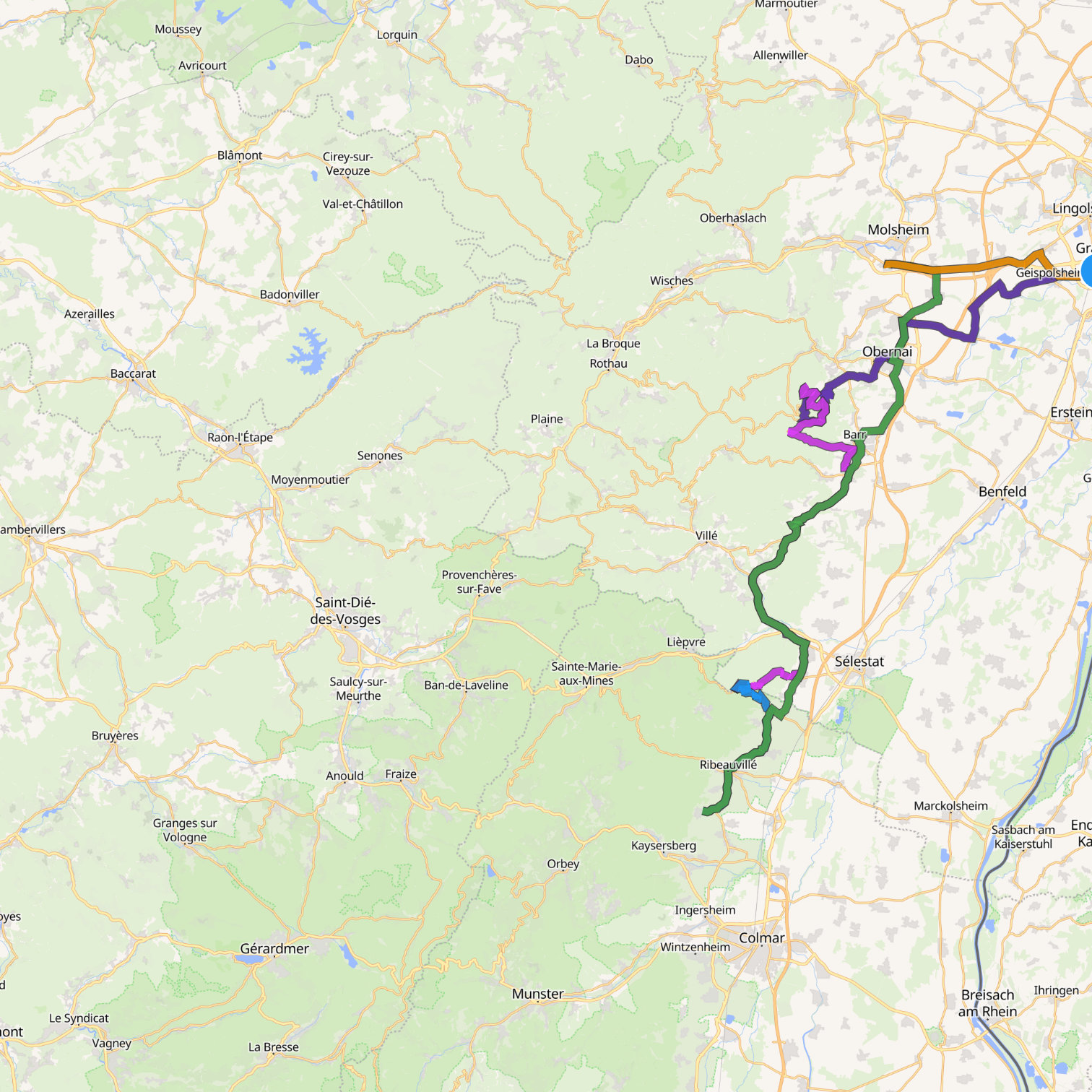Map itinerary