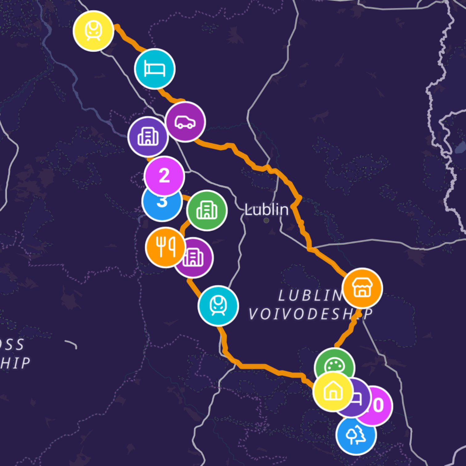 Map itinerary