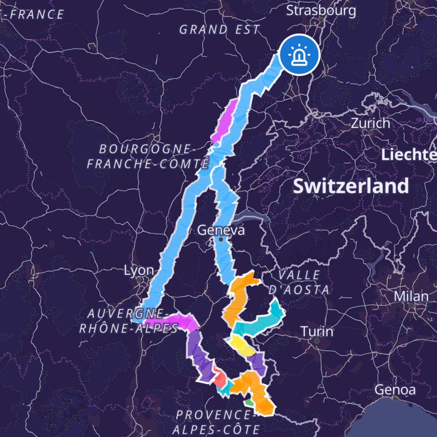 Map itinerary