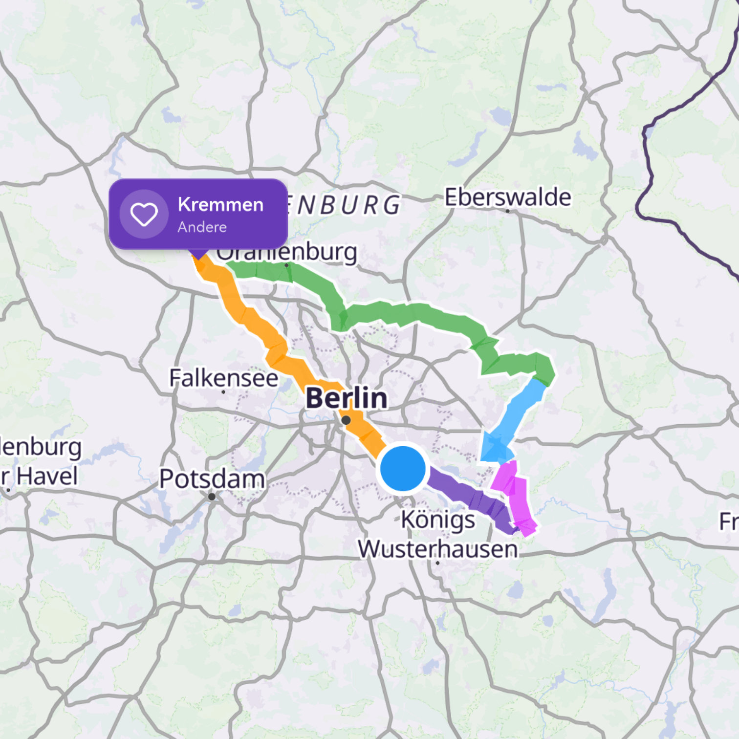 Map itinerary