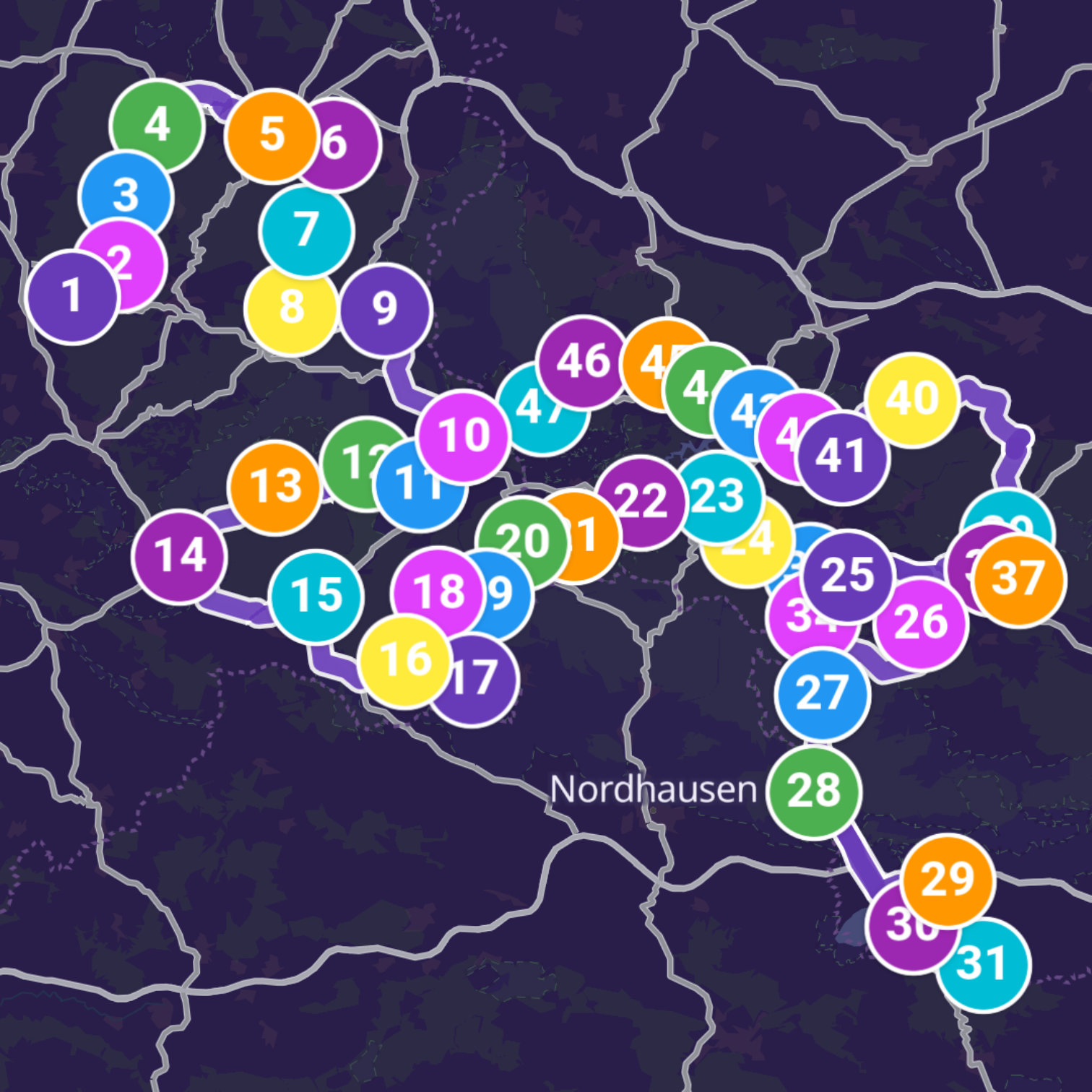 Map itinerary