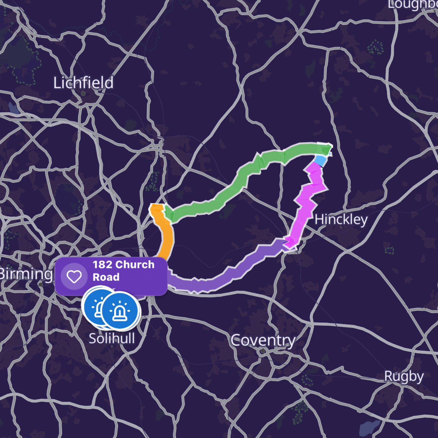 Map itinerary