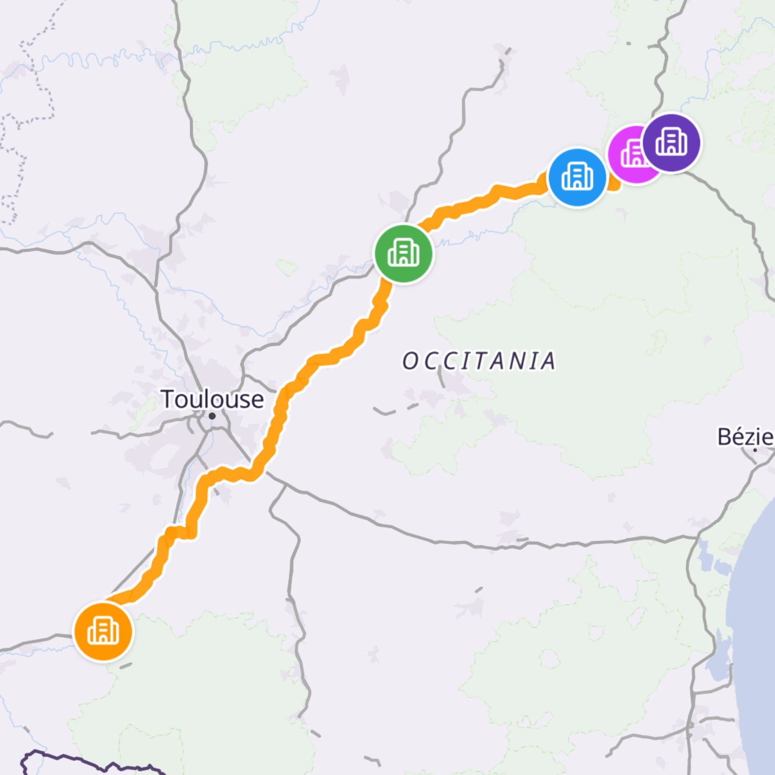 Map itinerary