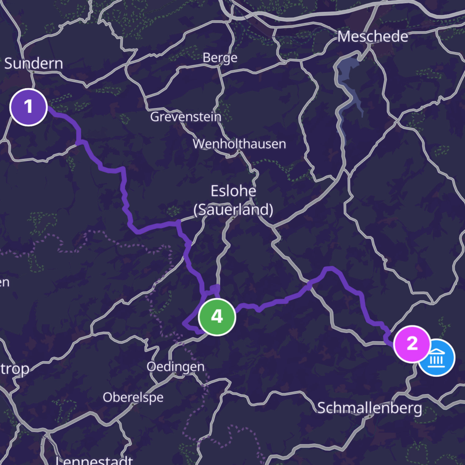 Map itinerary