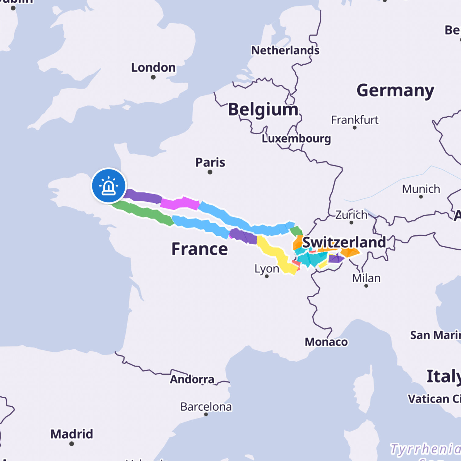 Map itinerary