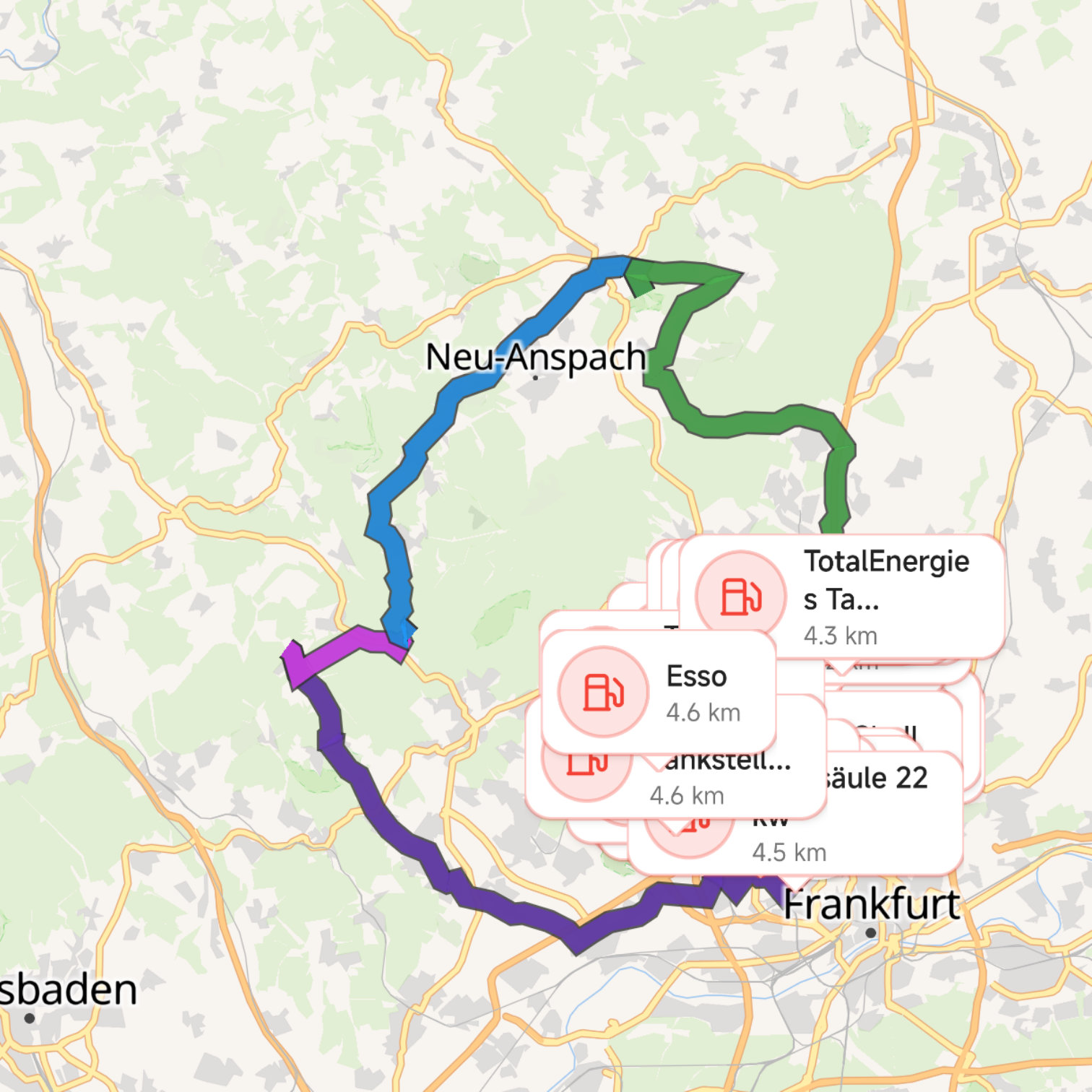 Map itinerary