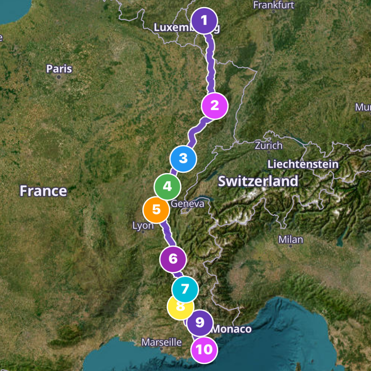Map itinerary