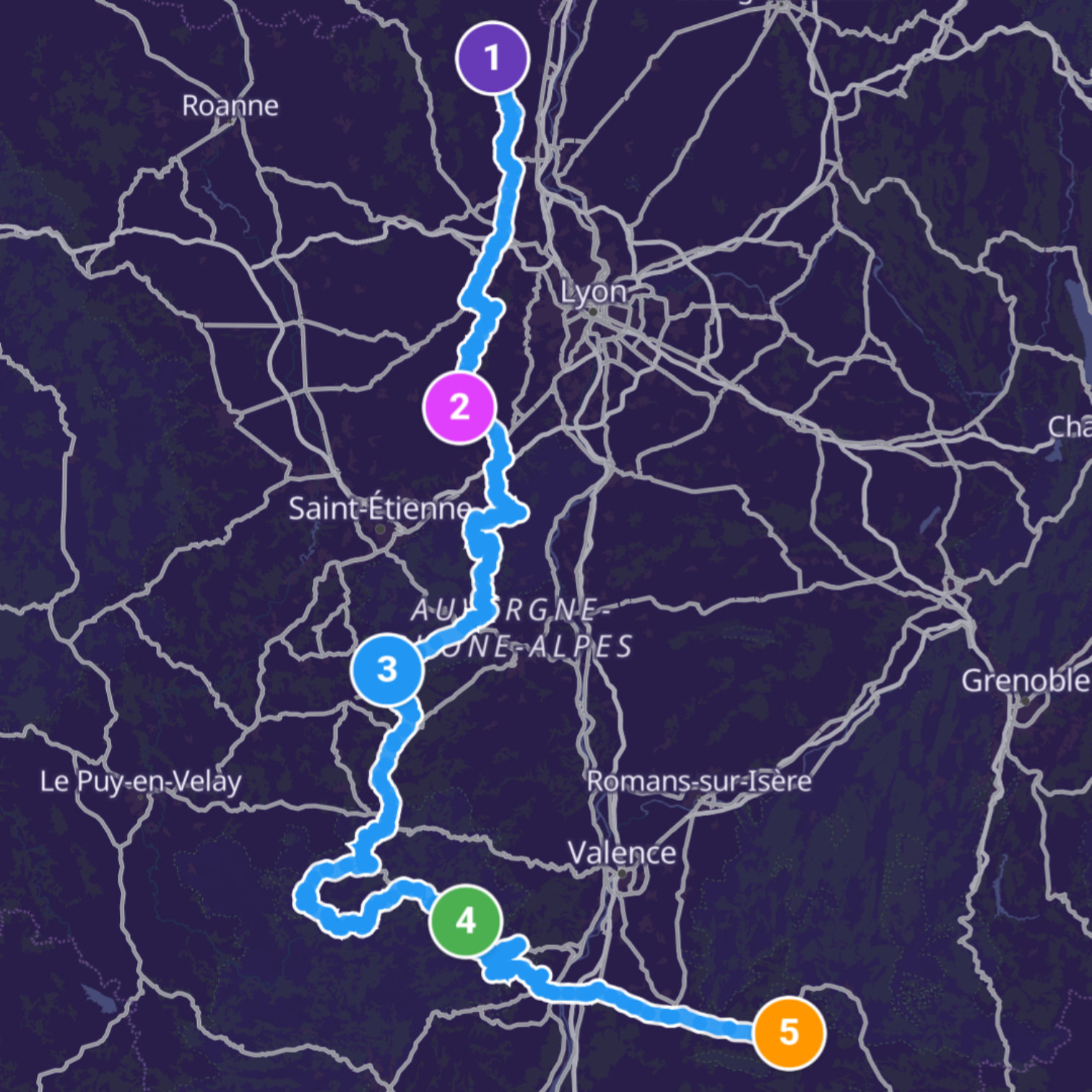 Map itinerary
