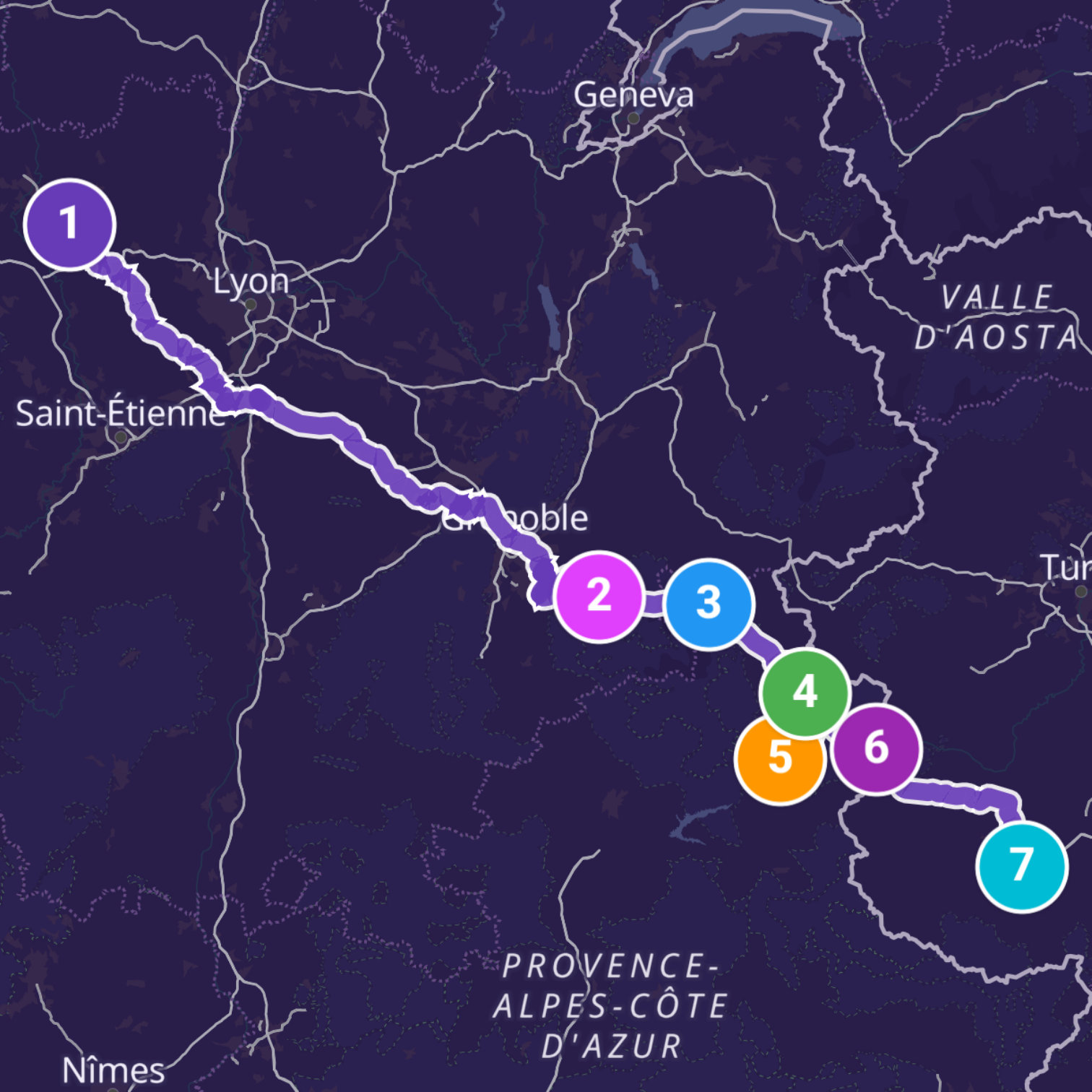 Map itinerary