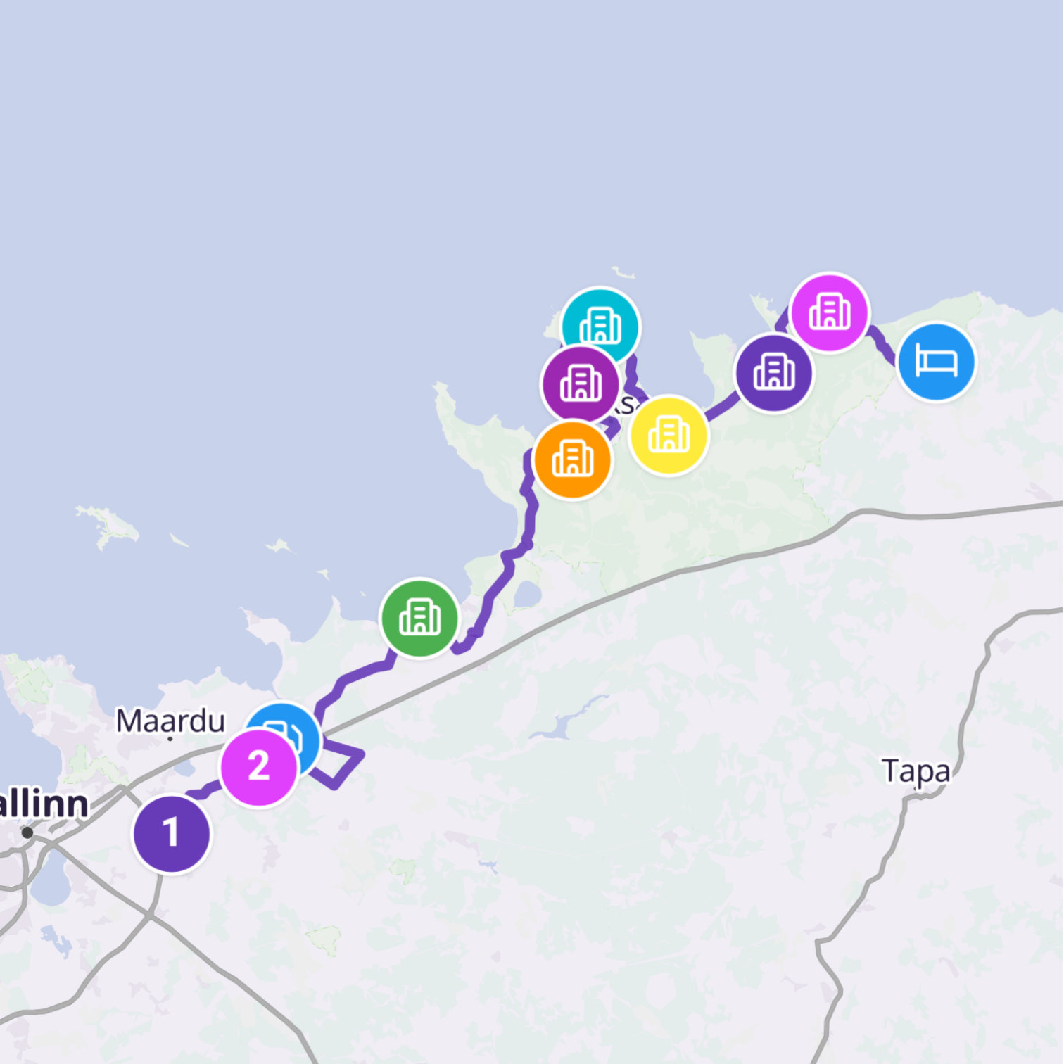 Map itinerary