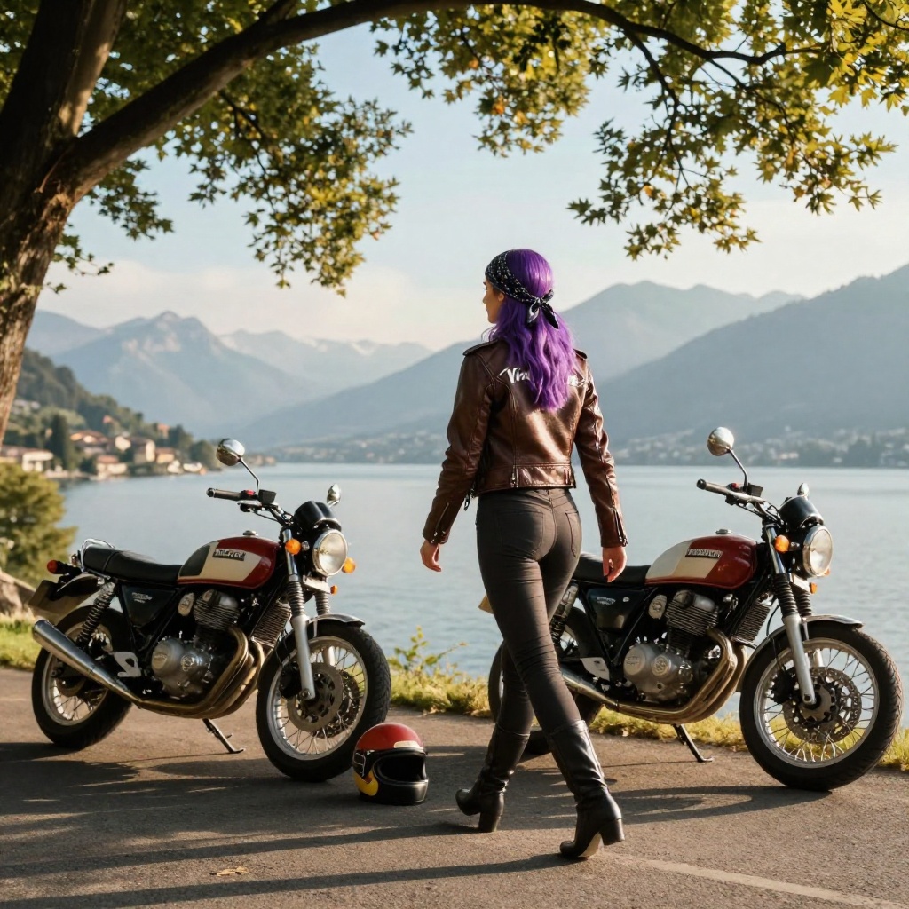 Panorama du Lac d'Annecy à Moto