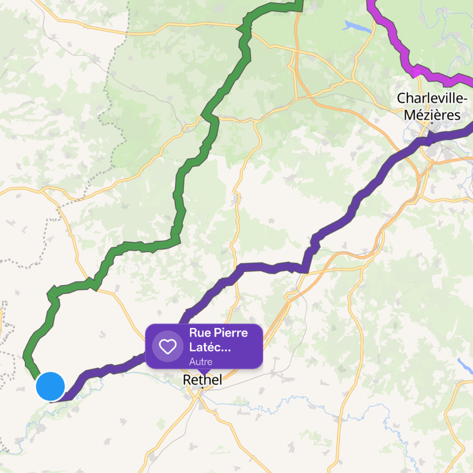Map itinerary