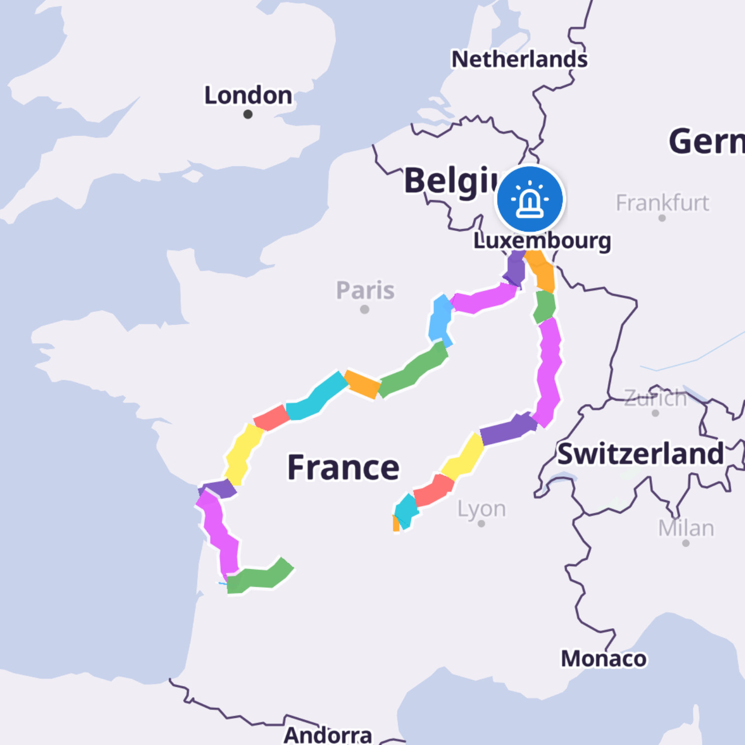 Map itinerary