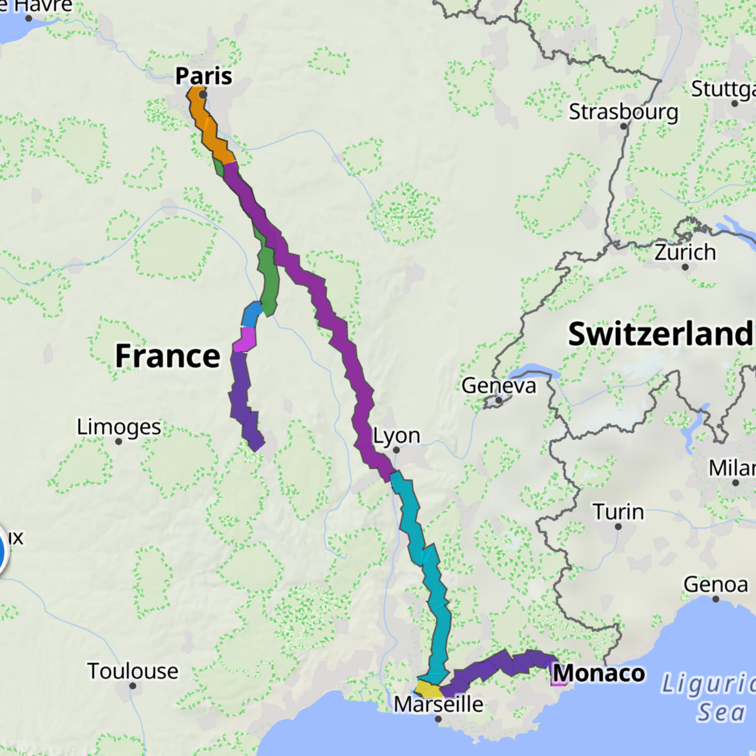 Map itinerary