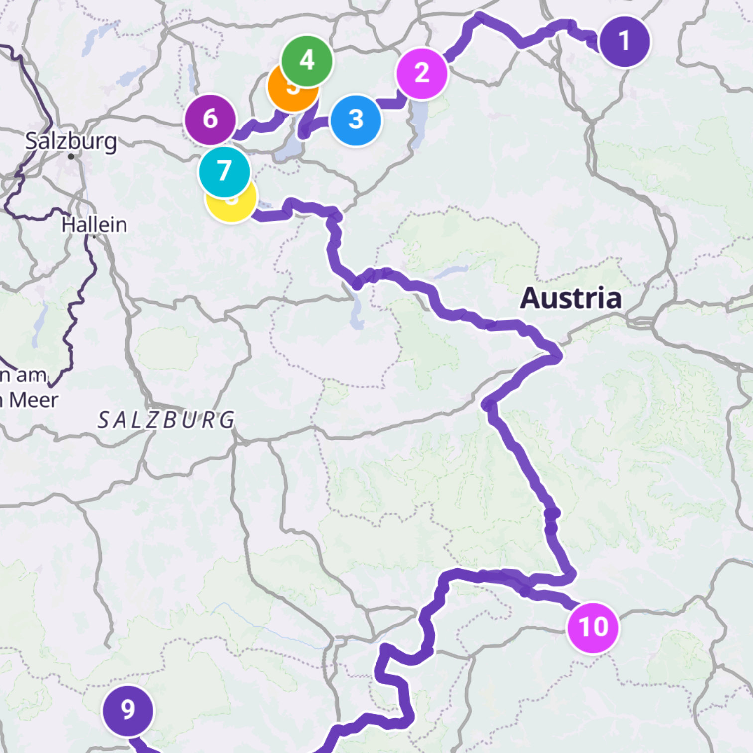 Map itinerary