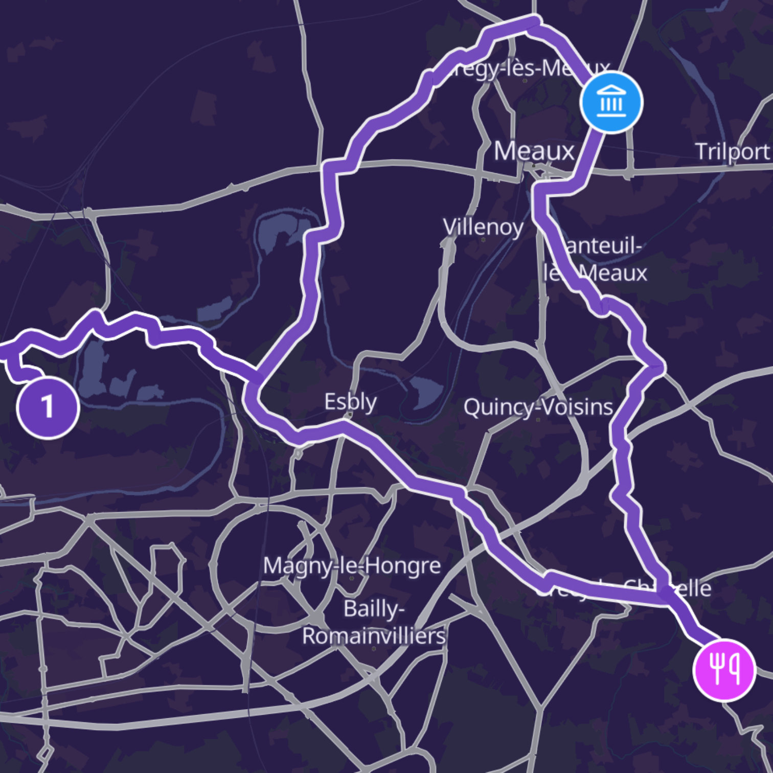Map itinerary