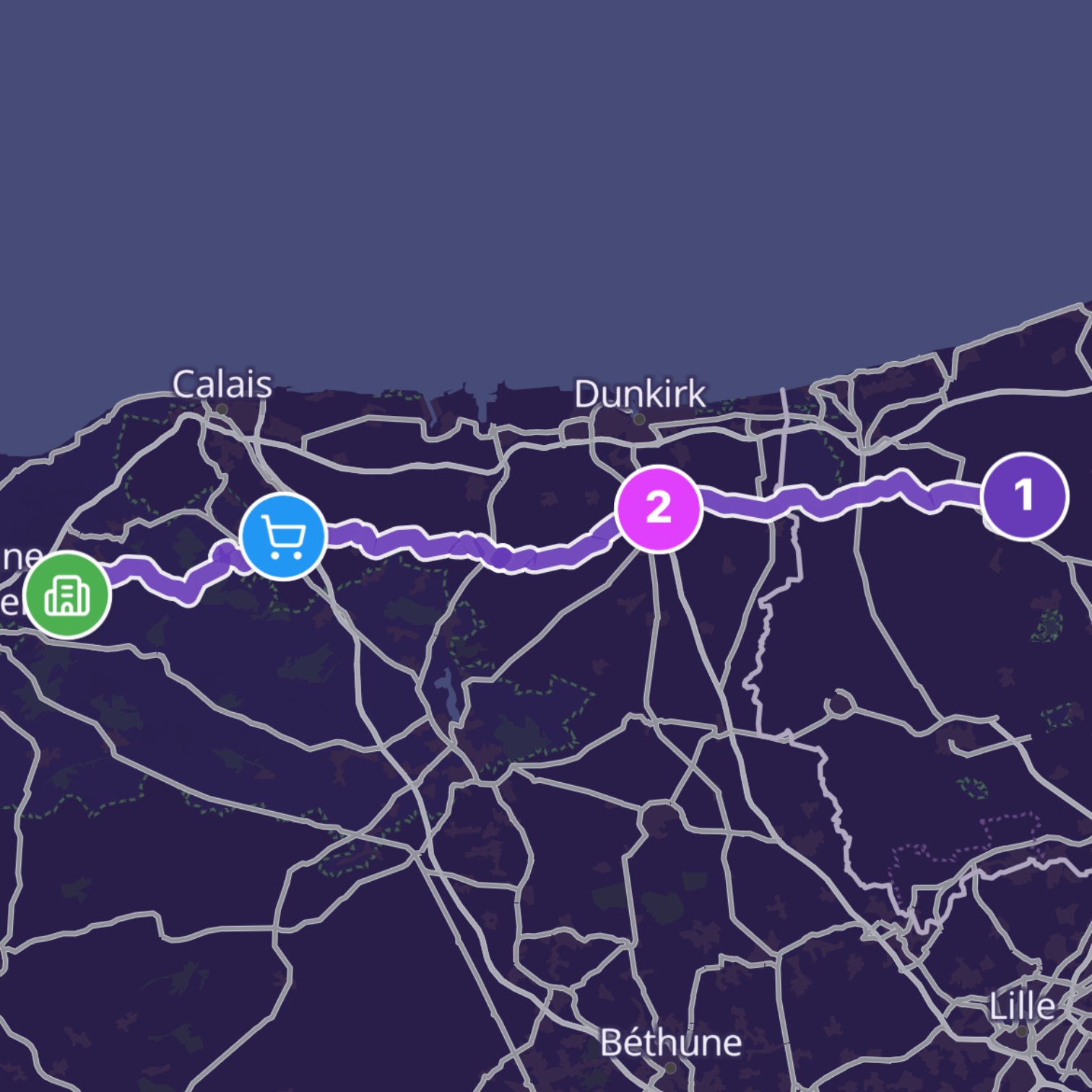 Map itinerary