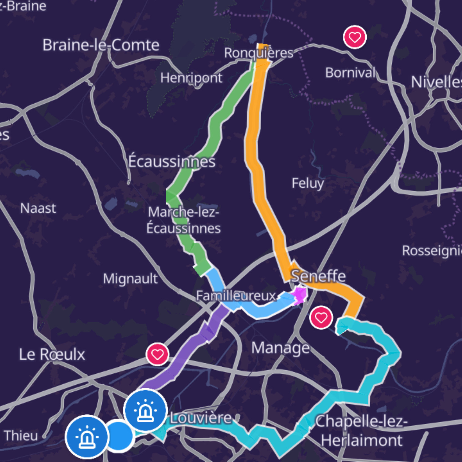 Map itinerary