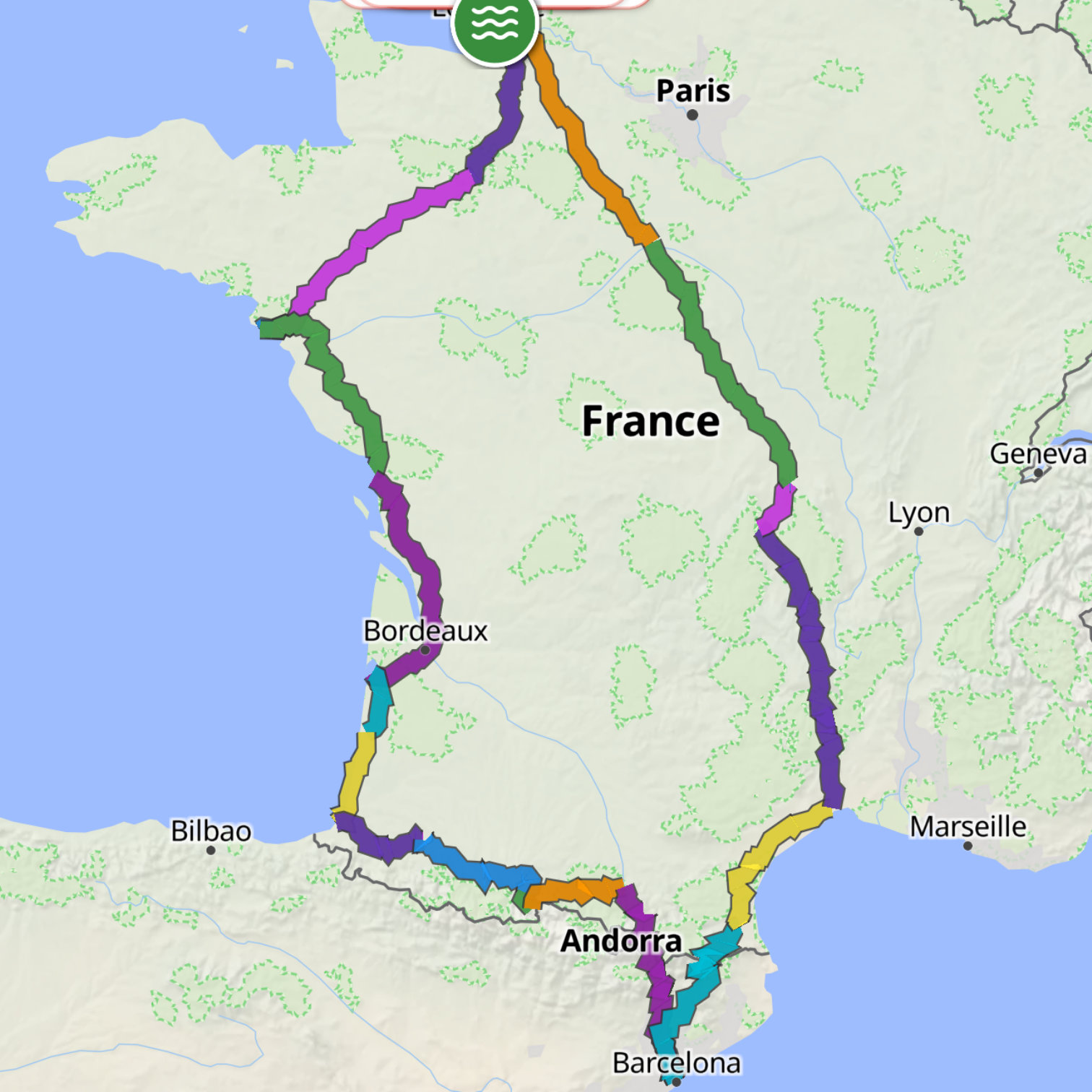 Map itinerary