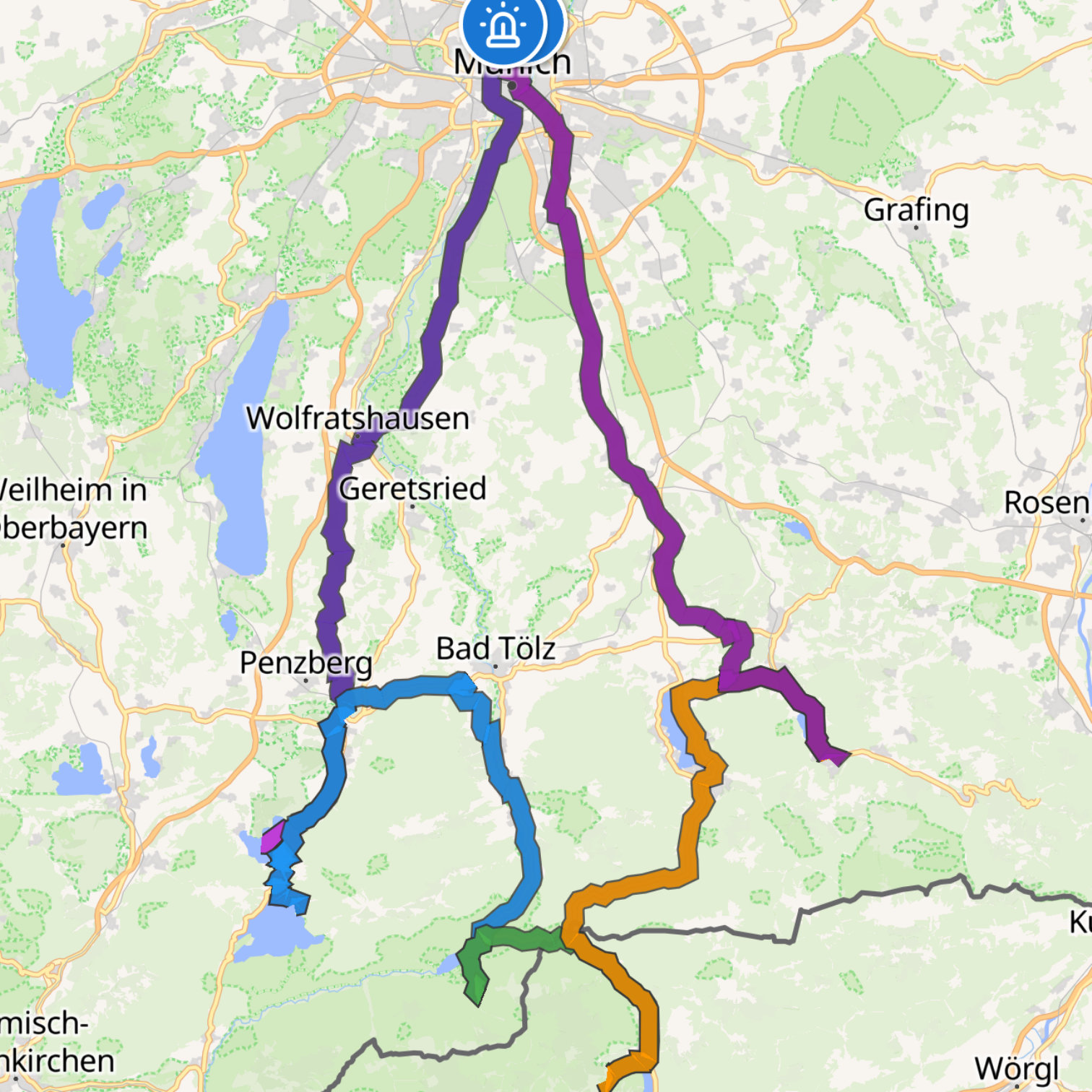 Map itinerary