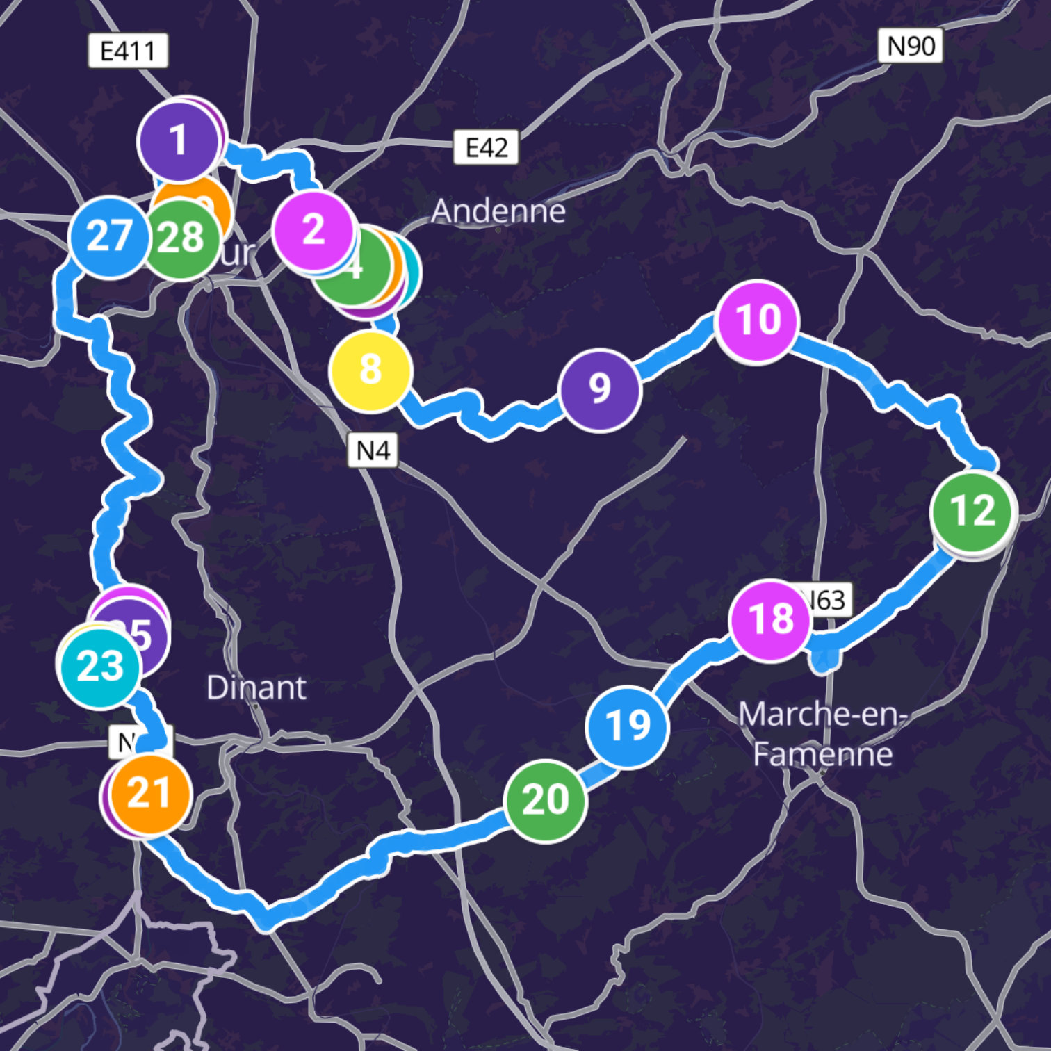 Map itinerary