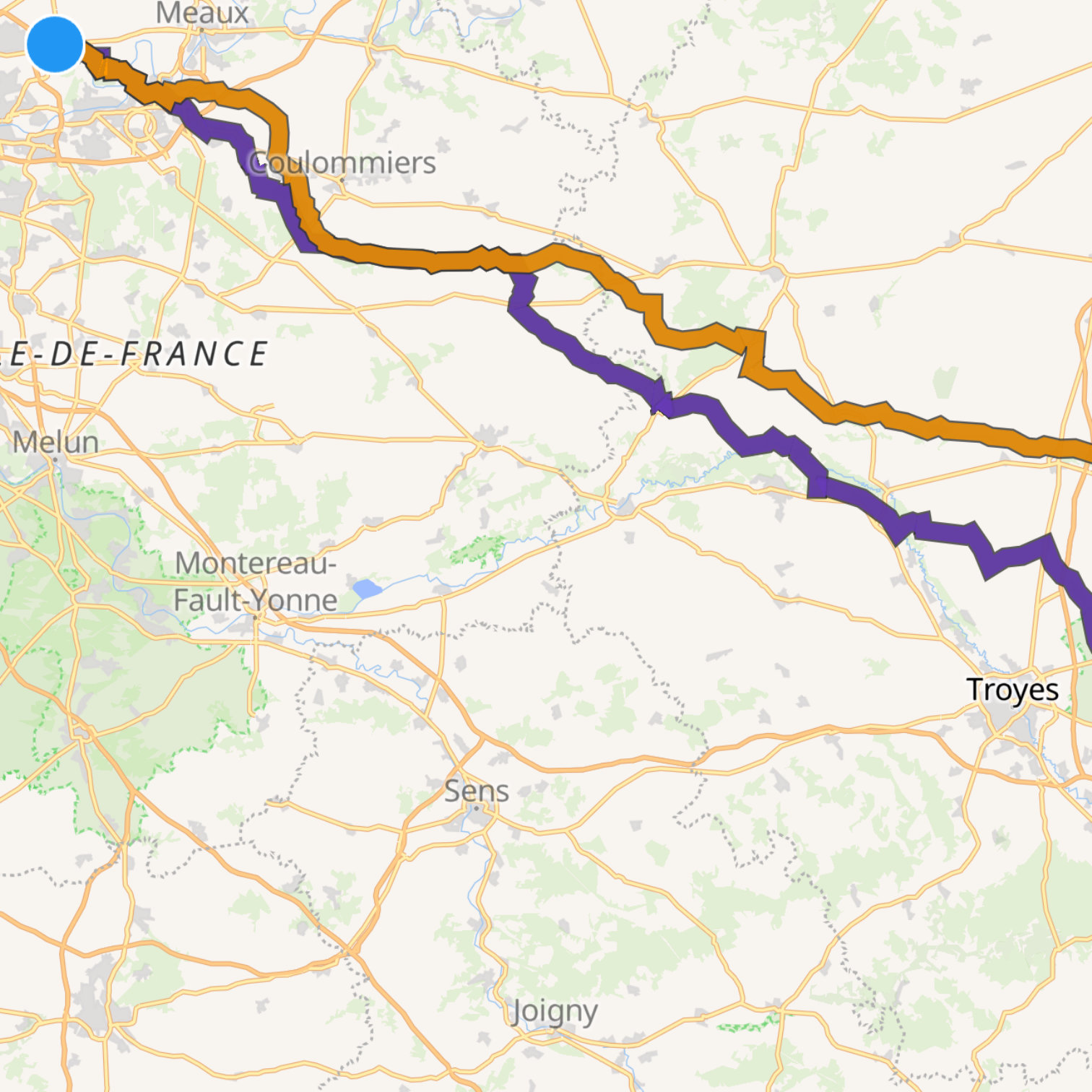 Map itinerary