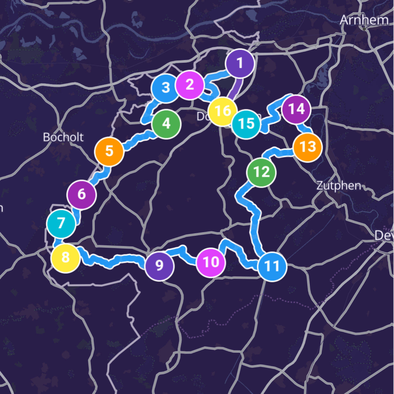 Map itinerary