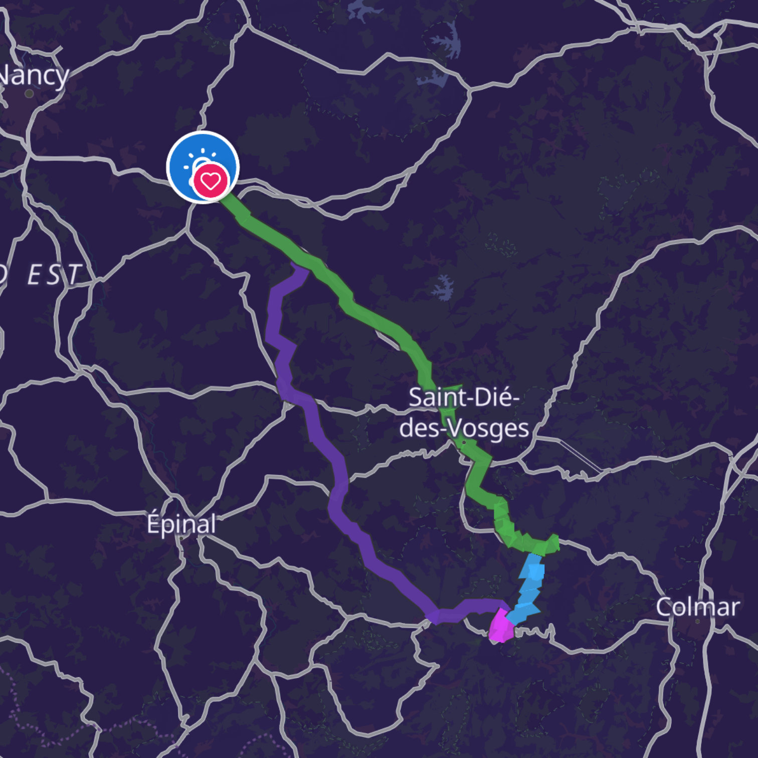 Map itinerary