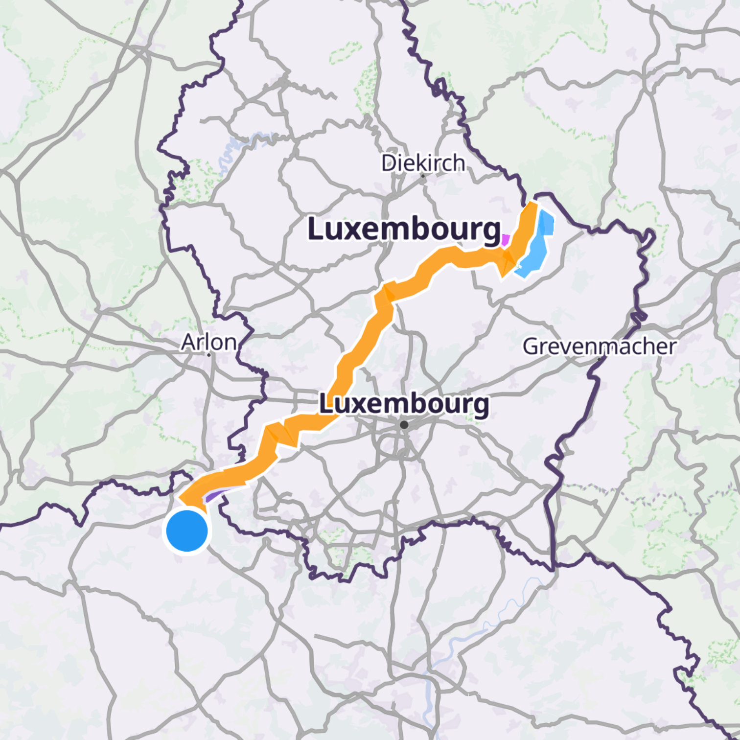 Map itinerary