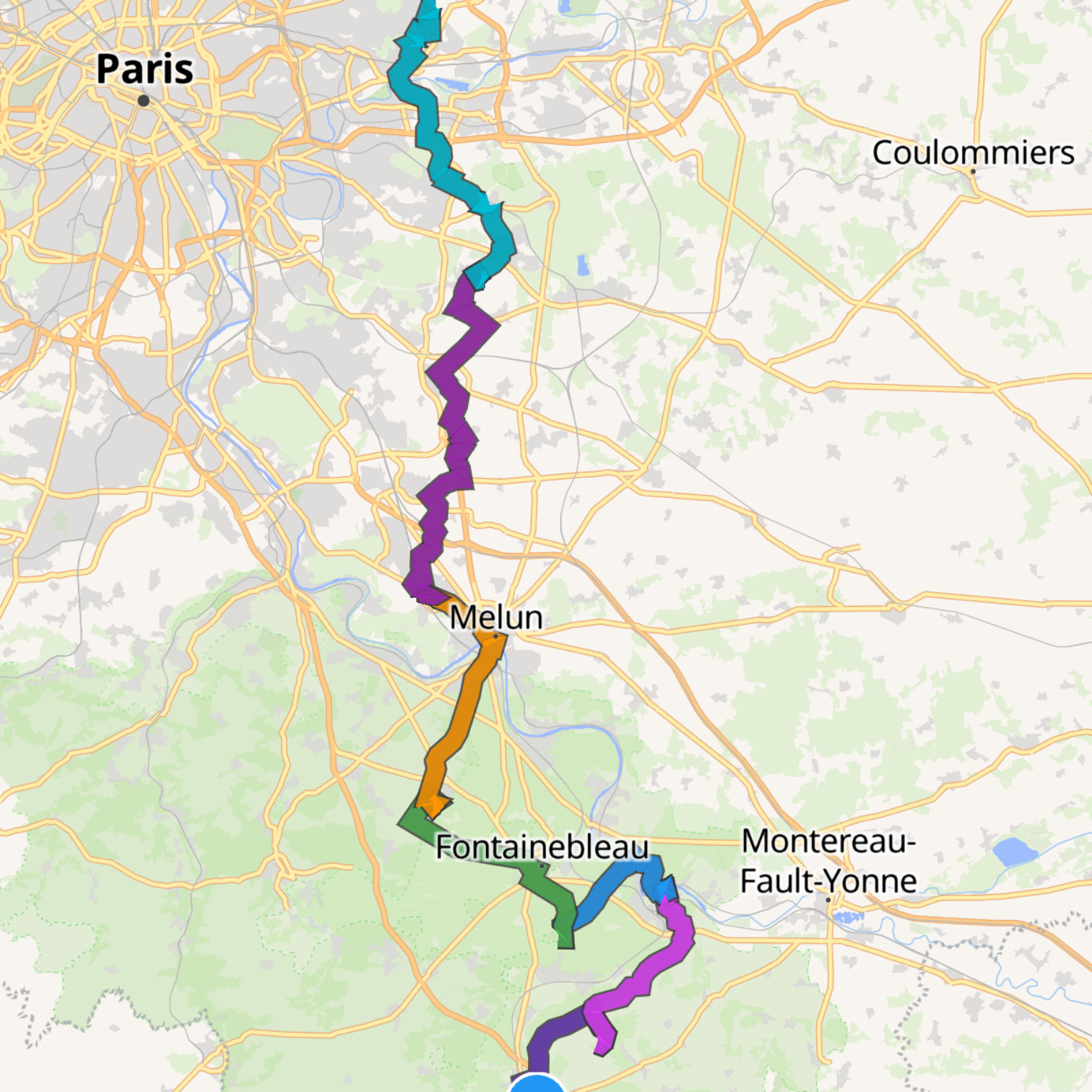 Map itinerary